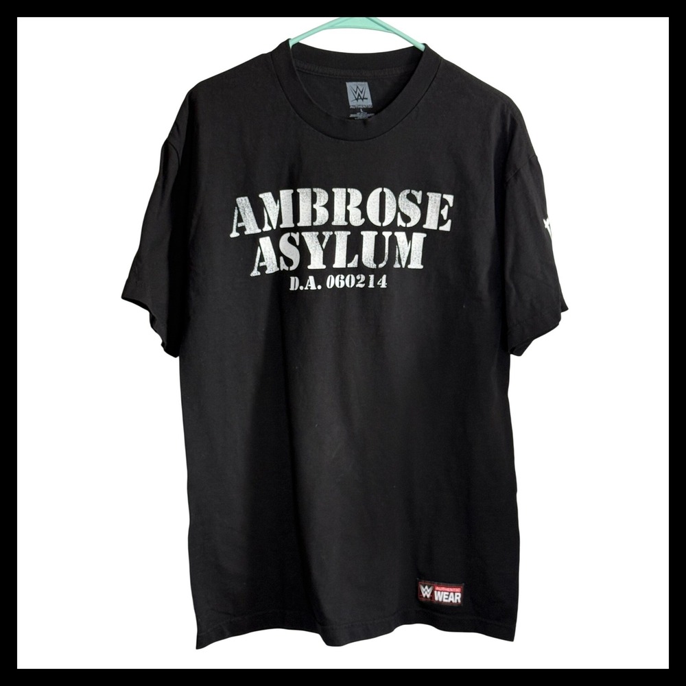 WWE Dean Ambrose Ambrose Asylum T-Shirt Mens Large Black Unhinged On The Fringe